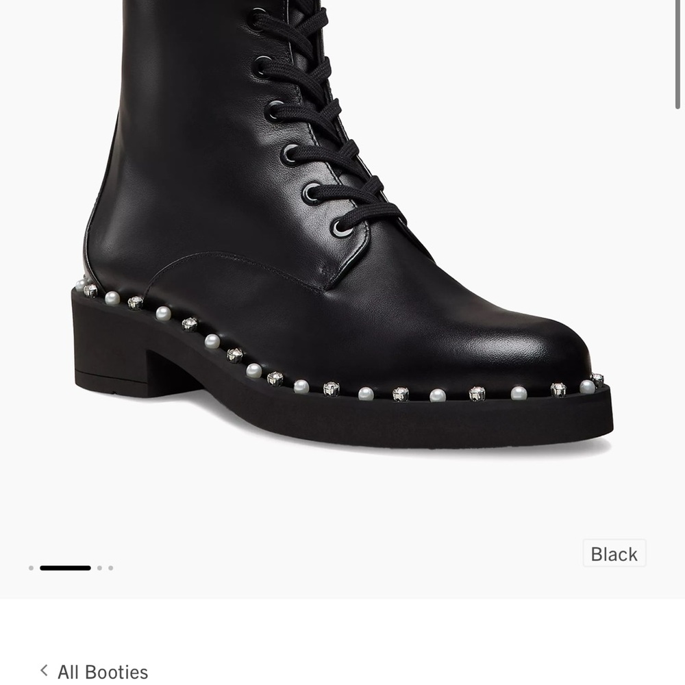Black Studded Leather Boots 42. 11.5 US - Picture 1 of 16